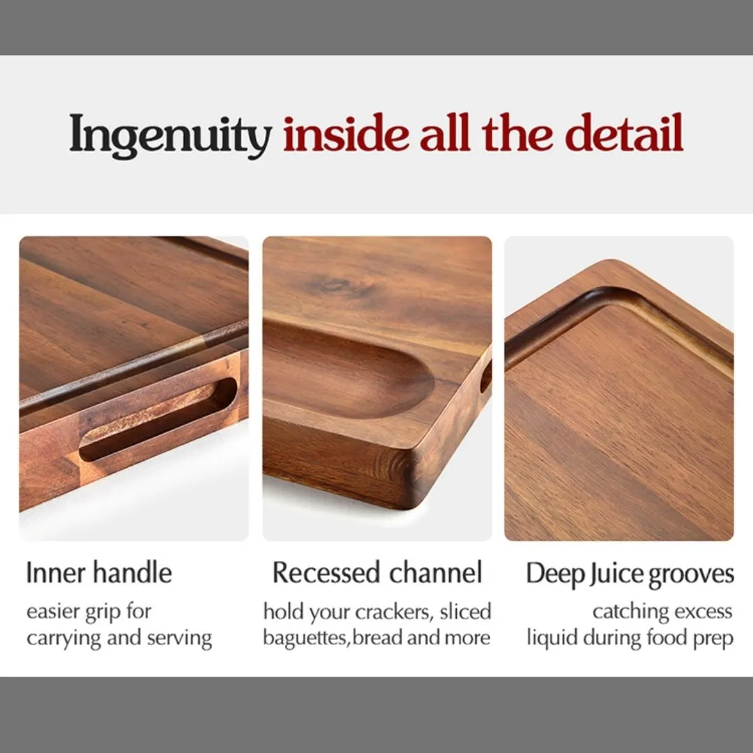 Premium Acacia Wood Reversible Cutting Board