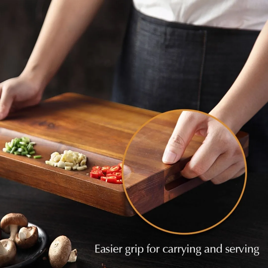 Premium Acacia Wood Reversible Cutting Board