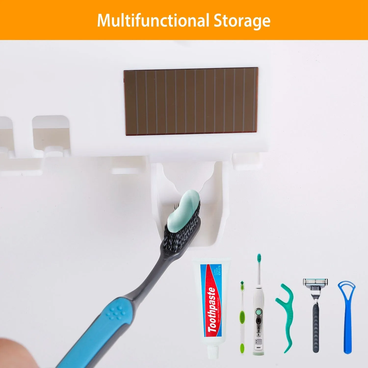 Wall Mounted Toothbrush Sanitizer Holder IR Induction UV Sanitization Rack