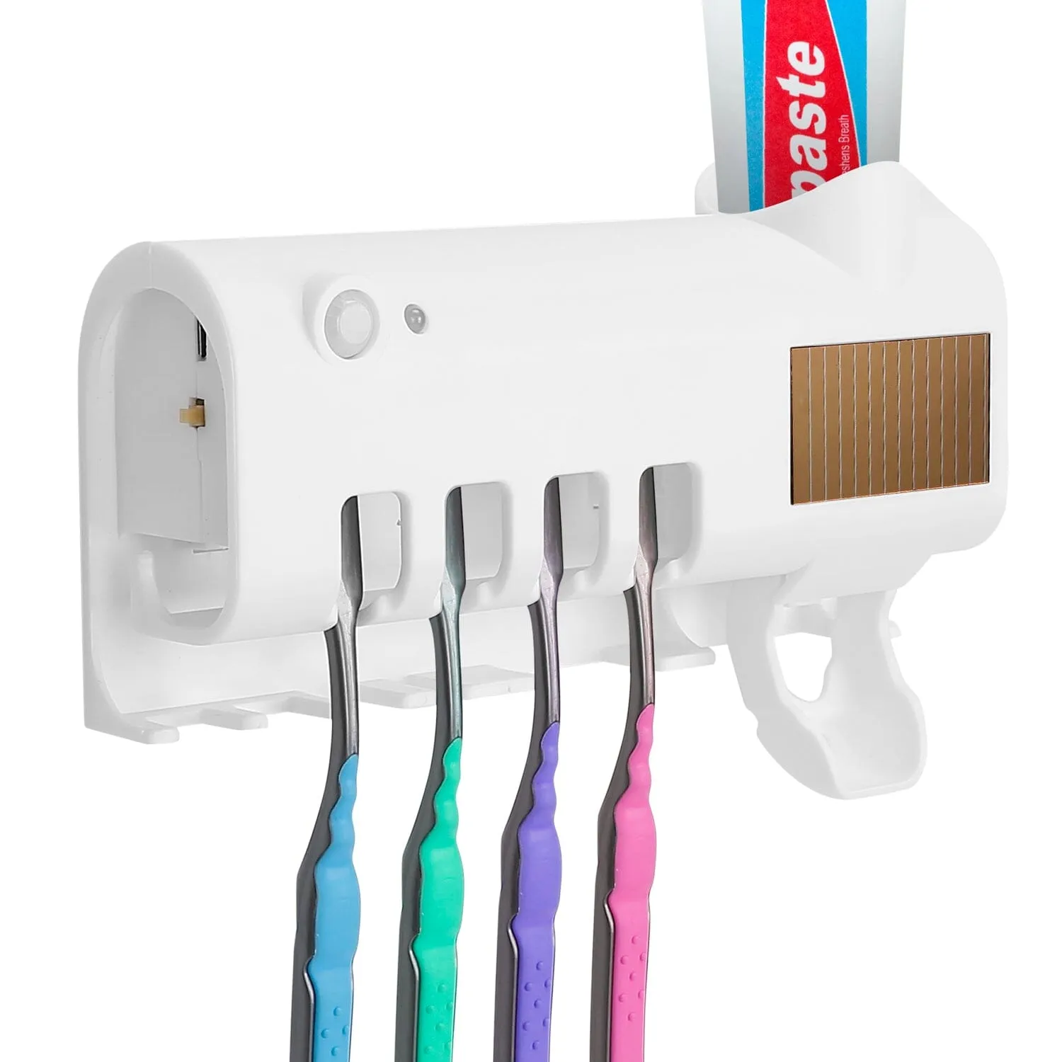 Wall Mounted Toothbrush Sanitizer Holder IR Induction UV Sanitization Rack