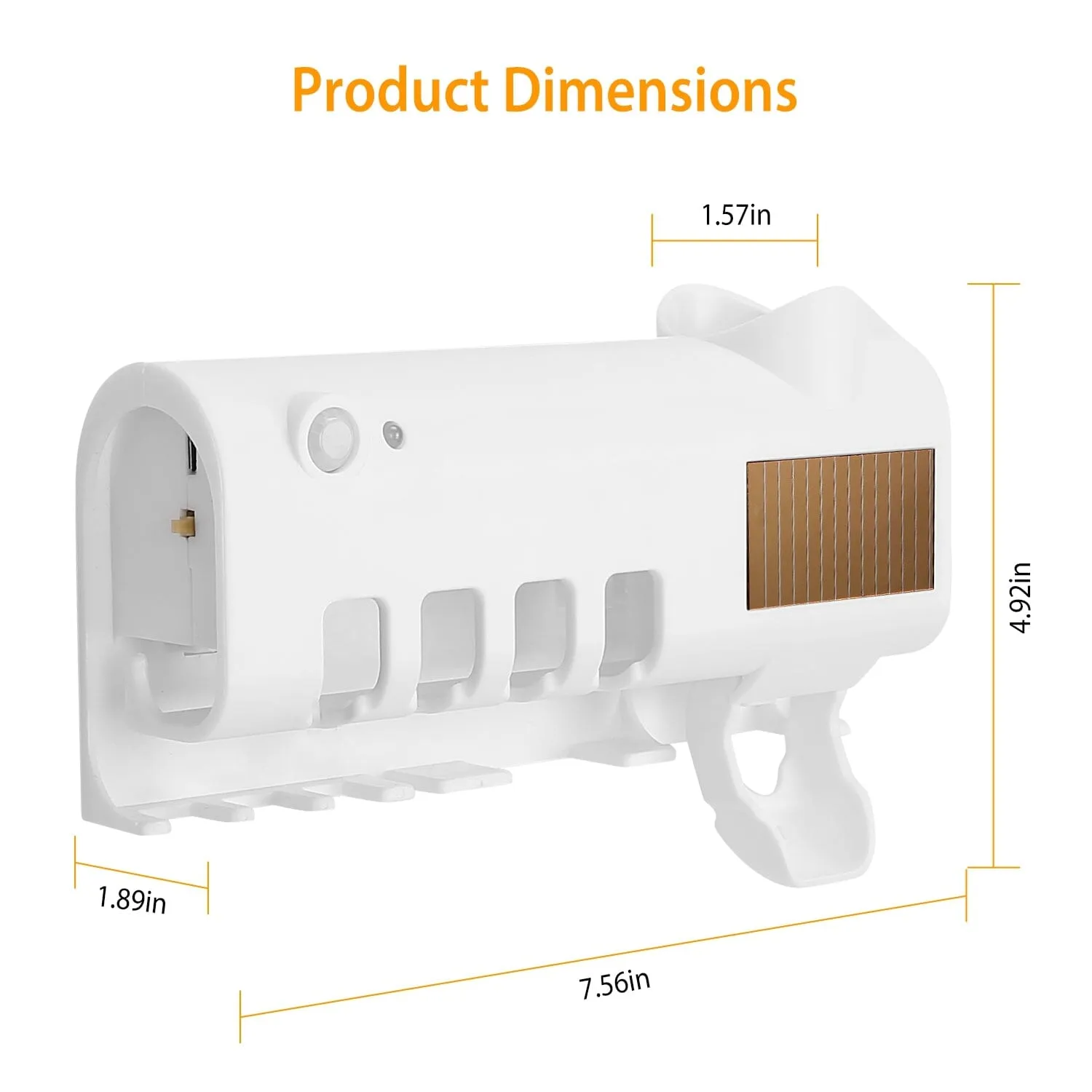 Wall Mounted Toothbrush Sanitizer Holder IR Induction UV Sanitization Rack